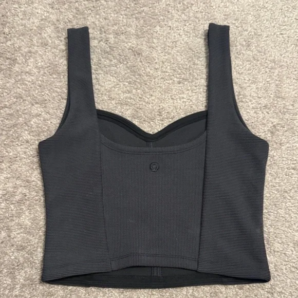 Lululemon Softstreme Sweetheart Tank- black (washed black) - Picture 2 of 5